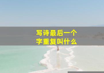 写诗最后一个字重复叫什么