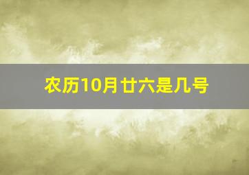 农历10月廿六是几号