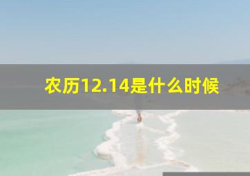 农历12.14是什么时候