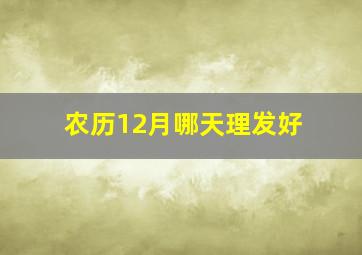 农历12月哪天理发好