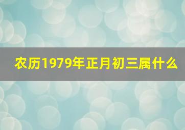 农历1979年正月初三属什么