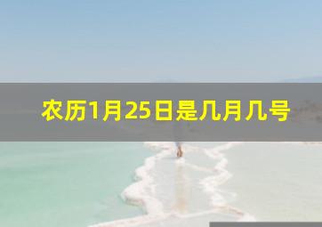 农历1月25日是几月几号