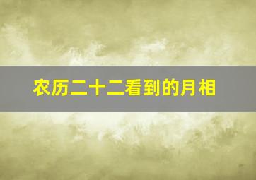 农历二十二看到的月相