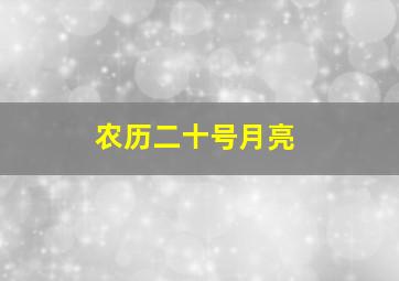 农历二十号月亮