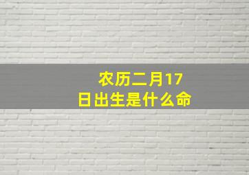 农历二月17日出生是什么命