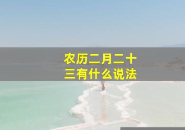 农历二月二十三有什么说法