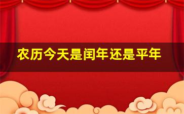 农历今天是闰年还是平年