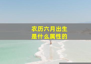 农历六月出生是什么属性的