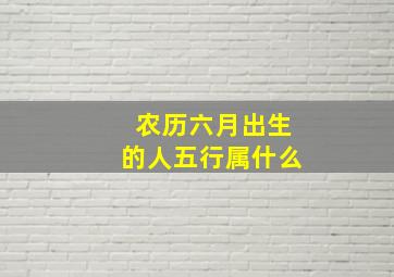 农历六月出生的人五行属什么