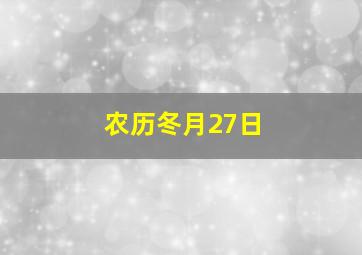 农历冬月27日