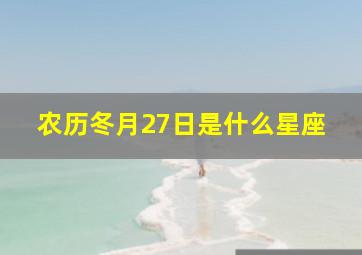 农历冬月27日是什么星座