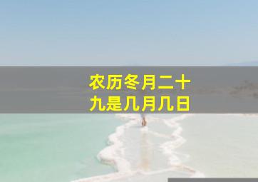 农历冬月二十九是几月几日