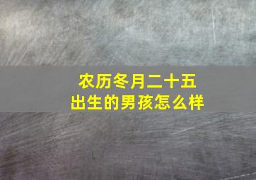 农历冬月二十五出生的男孩怎么样