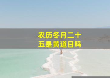 农历冬月二十五是黄道日吗