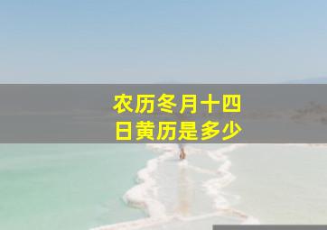 农历冬月十四日黄历是多少