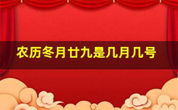 农历冬月廿九是几月几号