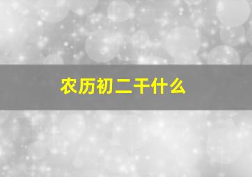 农历初二干什么