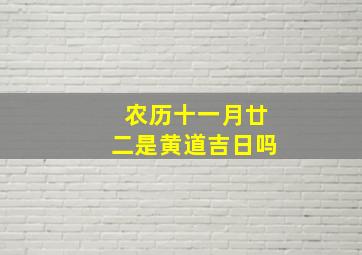 农历十一月廿二是黄道吉日吗