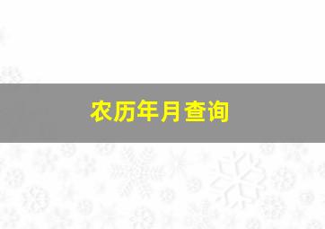 农历年月查询