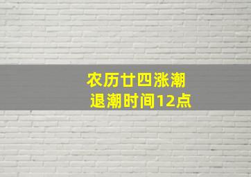 农历廿四涨潮退潮时间12点