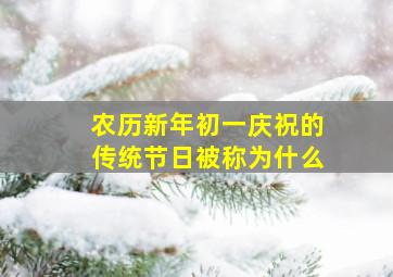 农历新年初一庆祝的传统节日被称为什么