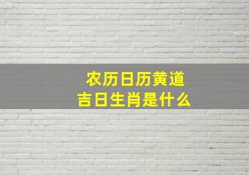 农历日历黄道吉日生肖是什么