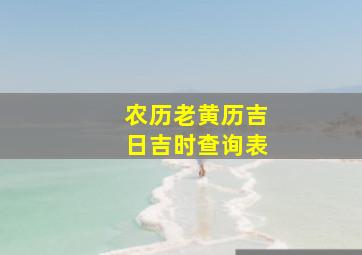 农历老黄历吉日吉时查询表