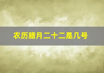 农历腊月二十二是几号