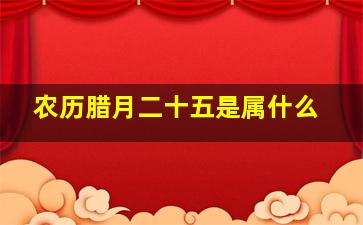 农历腊月二十五是属什么