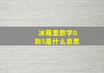 冰箱里数字0到5是什么意思