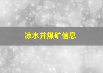 凉水井煤矿信息