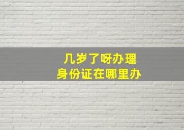 几岁了呀办理身份证在哪里办