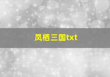 凤栖三国txt