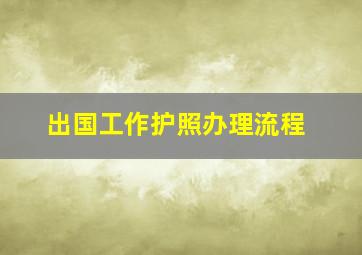 出国工作护照办理流程