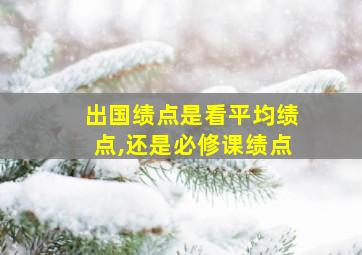 出国绩点是看平均绩点,还是必修课绩点