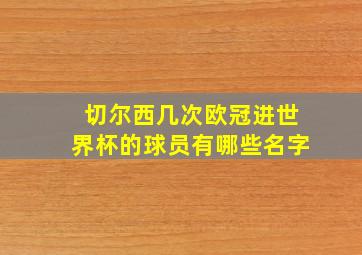 切尔西几次欧冠进世界杯的球员有哪些名字