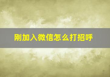 刚加入微信怎么打招呼