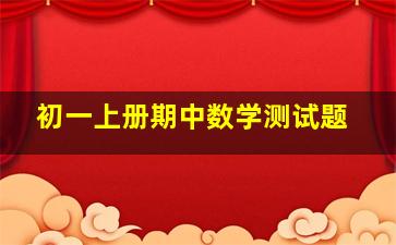 初一上册期中数学测试题