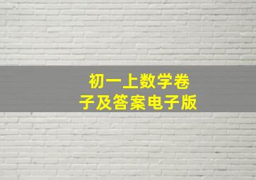 初一上数学卷子及答案电子版