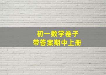 初一数学卷子带答案期中上册