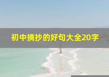 初中摘抄的好句大全20字