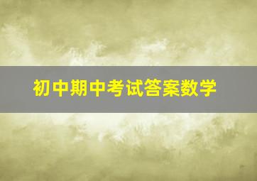 初中期中考试答案数学