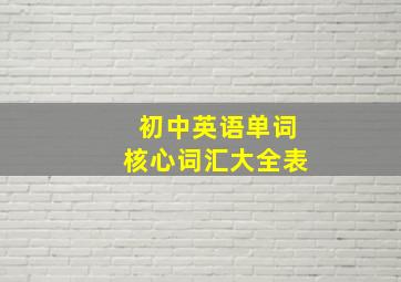 初中英语单词核心词汇大全表