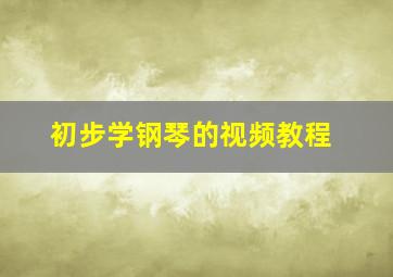 初步学钢琴的视频教程