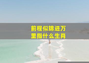 前程似锦进万里指什么生肖