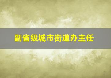 副省级城市街道办主任