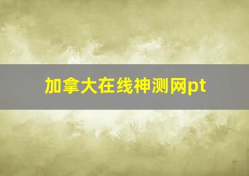 加拿大在线神测网pt