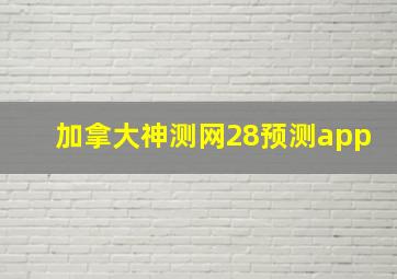 加拿大神测网28预测app