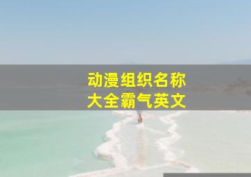 动漫组织名称大全霸气英文