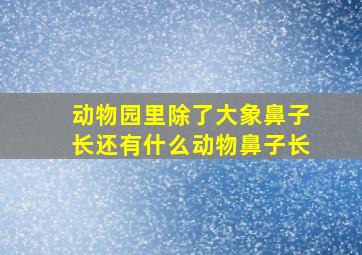 动物园里除了大象鼻子长还有什么动物鼻子长